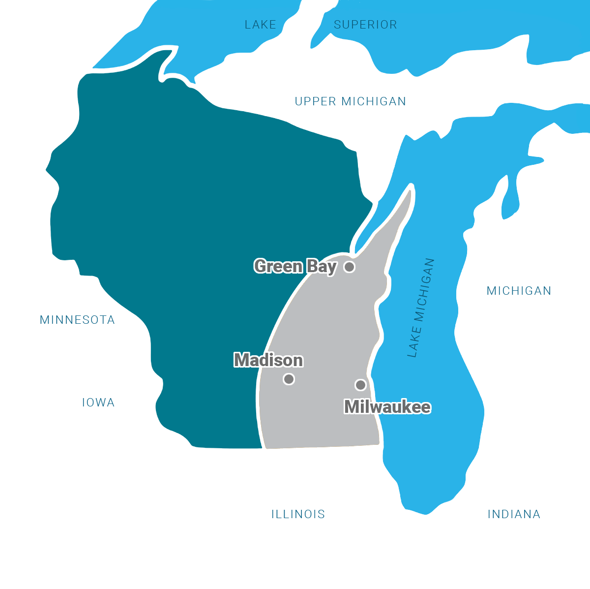 map of W+E Forward geographical focus area